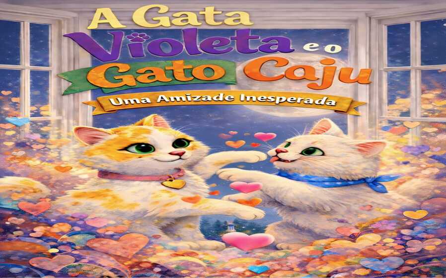 A Gata Violeta e o Gato Caju: uma amizade inesperada.